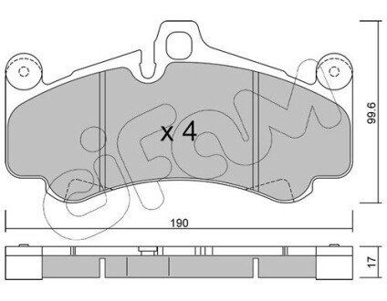 Передні тормозні (гальмівні) колодки cifam 822-1004-0 на Porsche 911