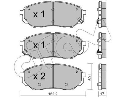 Передні тормозні (гальмівні) колодки cifam 82210960 на Киа Соренто прайм