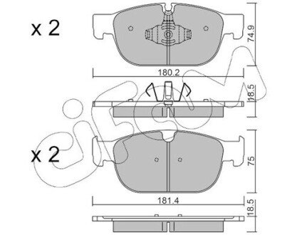 Передні тормозні (гальмівні) колодки cifam 82211200 на Вольво Xc60