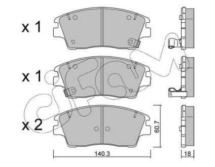 Передні тормозні (гальмівні) колодки cifam 822-1164-0 на Hyundai Туксон