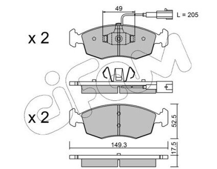 Передние тормозные колодки cifam 822-274-4