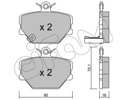 Передні тормозні (гальмівні) колодки cifam 822-341-0 на Smart Roadster