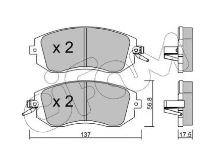 Передние тормозные колодки cifam 822-500-1 на Субару Xv