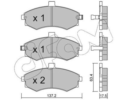 Передні тормозні (гальмівні) колодки cifam 822-504-0 на Hyundai Элантра xd