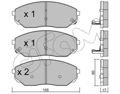 Передние тормозные колодки cifam 822-515-0 на Киа Соренто 1