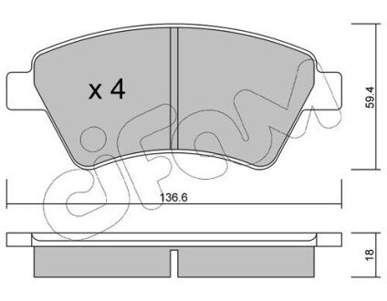 Передние тормозные колодки cifam 822-544-0 на Рено Гранд Сценик