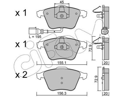 Передні тормозні (гальмівні) колодки cifam 822-549-4