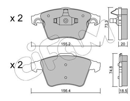 Передние тормозные колодки cifam 822-552-3 на Фольксваген Multivan T6