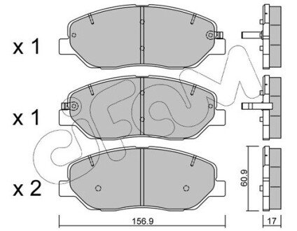 Передні тормозні (гальмівні) колодки cifam 822-787-0 на Hyundai Санта фе 2