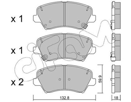 Передні тормозні (гальмівні) колодки cifam 822-944-0 на Hyundai I30