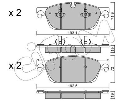 Передние тормозные колодки cifam 822-967-0 на Мерседес GL-Class X166