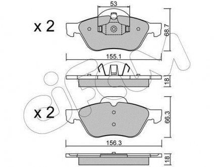 Передние тормозные колодки cifam 822-335-0