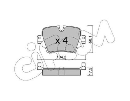 Задние тормозные колодки cifam 822-1036-0