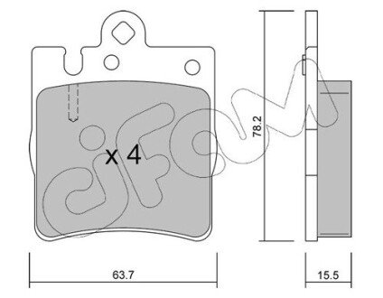 Задние тормозные колодки cifam 822-344-0 на Мерседес Clk