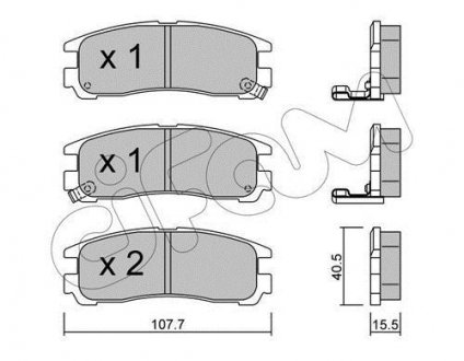 Задні тормозні (гальмівні) колодки cifam 822-398-0