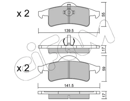 Задние тормозные колодки CIFAM 8225260 Jeep Grand Cherokee