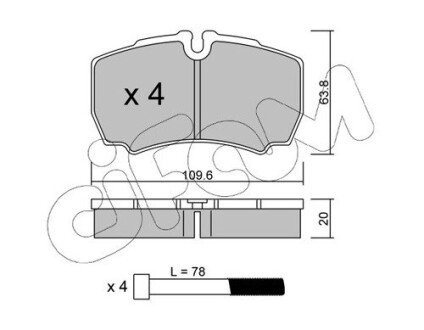 Задні тормозні (гальмівні) колодки cifam 822-604-0