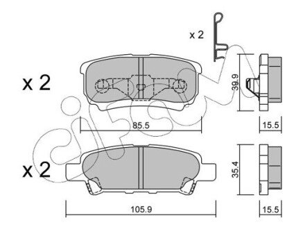 Задні тормозні (гальмівні) колодки cifam 8227370 на Jeep Compass