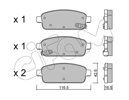 Задние тормозные колодки CIFAM 8228400 Chevrolet Cruze