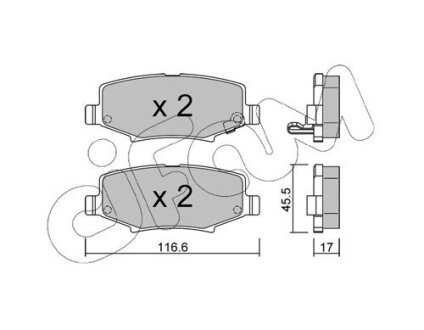 Задні тормозні (гальмівні) колодки cifam 822-863-0 на Jeep Wrangler