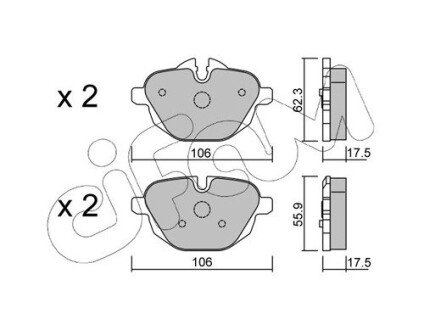 Задние тормозные колодки cifam 822-920-0 на Бмв X3 f25