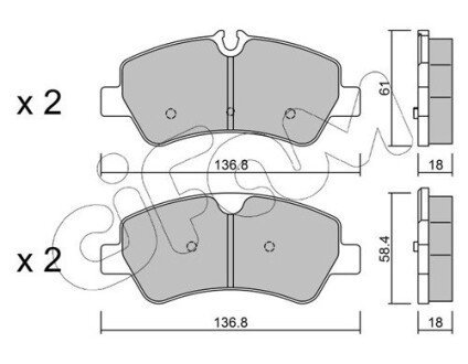 Задні тормозні (гальмівні) колодки cifam 822-991-0 на Форд Кастом