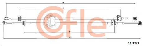 Трос КПП Citroen C2, C2 Enterprise, C3 I, C3 Pluriel 1.4D 02.02- cofle 11.3281 на Ситроен С3