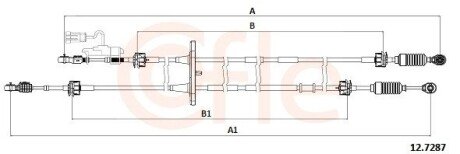 Трос КПП Fiat Doblo 1.6-2.0 MTJ 09- cofle 12.7287 на Фиат Добло