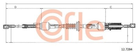 Трос кулисы Ducato/Jumper 2.5/2.8 D/TD 94-02 (кпп MG) (960/690) cofle 12.7284