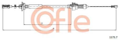 Трос педалi акселератора cofle 1173.7 на Пежо Боксер