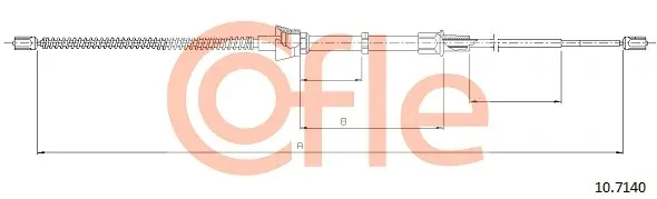 Трос ручних гальм(барабан) Seat Ibiza, VW Polo, 1,2-1,9, 08- Cofle 107140 (фото 1)
