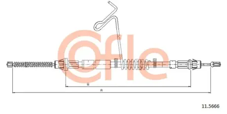 Трос ручнiка правий Ford Tansit Connect 04/00- 1310/1018mm cofle 115666