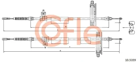 Трос ручного гальма 1765/1585 Ford Focus 99- cofle 105359
