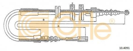 Трос ручного гальма Audi 100/200 Quattro 1.8-2.3 08.83-12.91 cofle 10.4091