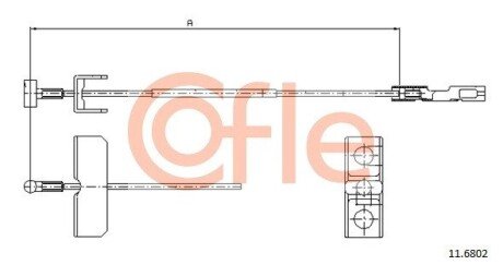 Трос ручного гальма L=1190mm Opel Vivaro 2.0 16V, 1.9DTI 08.01, 2.5DTI 05.03- cofle 116802