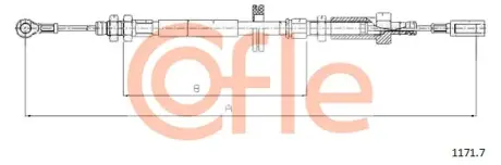 Трос ручного гальма PSA Boxer/Ducato/Jumper 94- 1059/761mm Cofle 11717