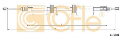 Трос ручного гальма Renault Kangoo 1.9 DCI 4x4 01- cofle 11.6681