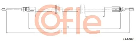 Трос ручного гальма Renault Kangoo Express 1.9 dCi 03-06 (F9Q 790) cofle 116680