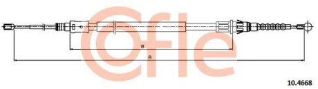 Трос ручного гальма зад. Л/П 308 (4A_, 4C_) 2007/09- cofle 10.4668 на Пежо 308