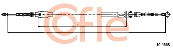 Трос ручного гальма зад. Л/П 308 (4A_, 4C_) 2007/09- cofle 104668