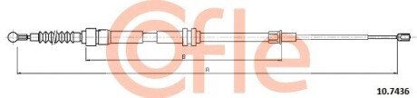Трос ручного гальма зад. Л/П 4x4 VW CADDY 10- cofle 10.7436