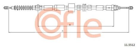 Трос ручного гальма зад. Л/П Ford Mondeo Kombi 10/00- 1722/1514 (L/P) cofle 11.5512