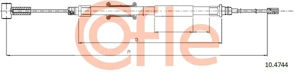 Трос ручного гальма зад. Л/П PSA Boxer/Ducato/Jumper 30-33-35 mod/06- 1390/1075 cofle 10.4744