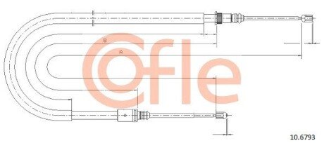 Трос ручного гальма зад. Л/П Renault Laguna 2007- cofle 10.6793