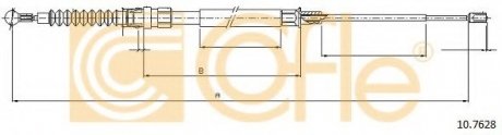 Трос ручного гальма зад. Л/П VW TOURAN 03-10 cofle 10.7628