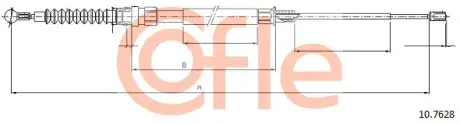 Трос ручного гальма зад. Л/П VW TOURAN 03-10 cofle 107628