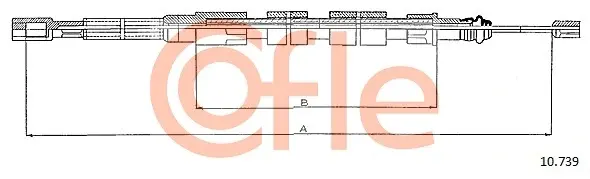 Трос ручного гальма зад. Л/П VW Transporter 1,6-2,0 79-90 1455/1000 Cofle 10739 (фото 1)