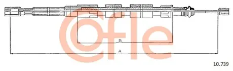 Трос ручного гальма зад. Л/П VW Transporter 1,6-2,0 79-90 1455/1000 Cofle 10739