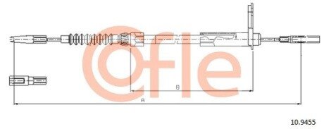 Трос ручного гальма зад.лівий MB S-Class 99- 978/800mm cofle 109455