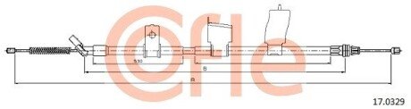 Трос ручного гальма зад.лівий Nissan X-Trail 2.0 07- cofle 17.0329 на Ниссан Х (икс) трейл т31